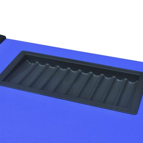 NQJIBUE Home Garden Pokertisch für 10 Spieler mit Händlerbereich und Chipablage blau – Bild 8