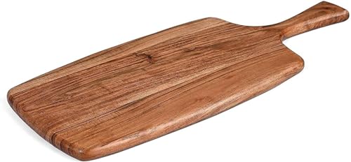 Tabla de cortar rectangular de madera de acacia 43x18 cm miniatura 1