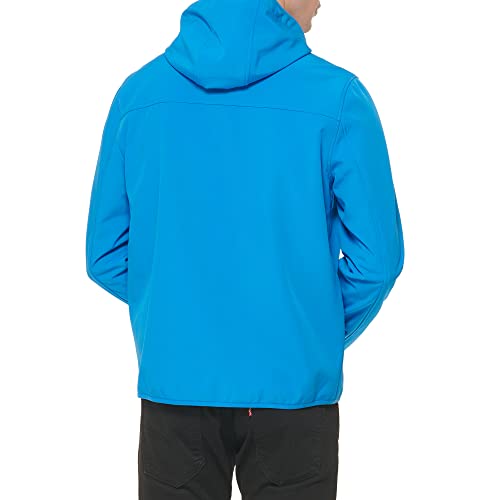 Guess Men's Softshell Long Sleeve 1 Chest Pocket Jacket, Aqua, Small #TOP3