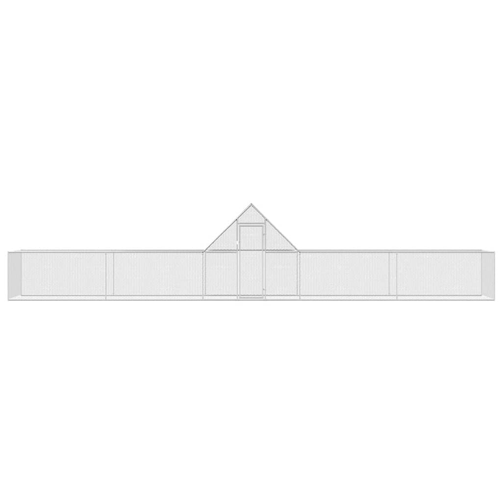 Hühnerstall 10x2x2m Verzinkter Stahl Begehbarer Geflügelstall