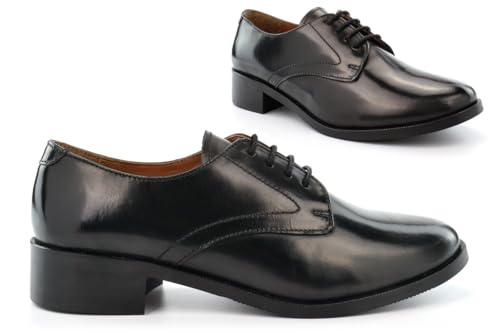 Girls Cadet Shoes Real Leather Upper Girls School Shoes Ladies Cadet Shoes Womens Cadet Shoes Womens Work Shoes Girls Leather School Shoes Black 4 UK