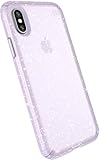 Speck Products Compatible Phone Case for Apple iPhone XS and iPhone X, Presidio Clear + Glitter Case, Geode Purple Gold Glitter/Geode Purple