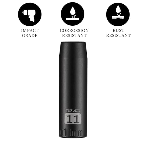 Image of 3 /8 inch Square Drive 11mm Metric Impact Socket,Hex Deep Socket Design,CR-MO Steel for Nut repair for Any Application