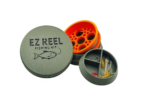 EZ Reel- Fishing Kit – Pocket Size Handline Fishing Reel | Ultimate Compact Rodless Reel Fishing Kit for Hiking, Outdoors, and Adventure.