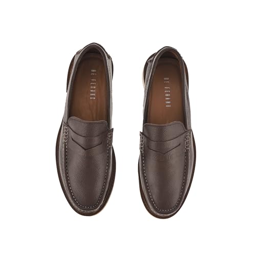 Image of Handmade Genuine Leather Loafers Shoes for Men | Lightweight Casual Slip on | Brown Moccasins Formal Penny Loafers