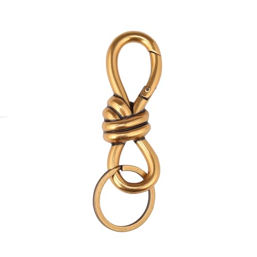 HJGPL Gold Twist Knot Clasp Bag Charm Keychain Trending Purse Fashion Accessory (Vintage Gold)