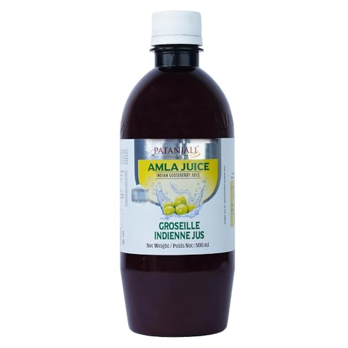 Patanjali Amla Saft 500 ml Indian Gooseberry Juice - Stachelbeere Vitamin C Drink, Immunsystem Verdauung Stoffwechsel | Ayurveda Detox Saft | Natürlich Antioxidantien Reich mit Kajal Sticker