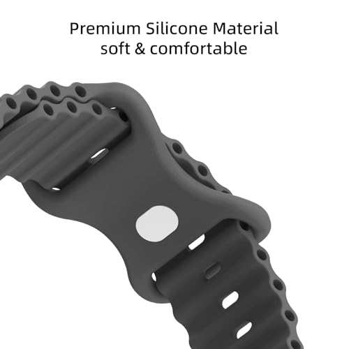 Image of Sport Bands 6-Pack Compatible with Apple Watch Ultra 3 /2 Band 49mm 46mm 45mm 44mm 42mm, Wide Soft Silicone Wristbands Waterproof Strap Men for iWatch Series 11 10 9 8 7 6 5 4 3 SE Ultra
