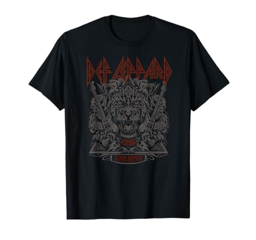 Def Leppard Love Bites Tiger Guitar Music Band Camiseta