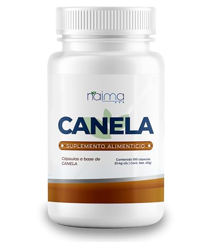 Herbal Plus, Canela 400mg - 100% Canela - Sin aditivos ni rellenos (100 Cápsulas por Frasco)