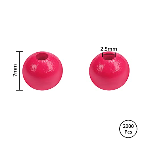 Kurtzy Holzperlen rund, 2000 Stück, 7 mm zum Auffädeln