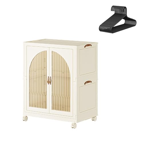 Contenedores de almacenamiento plegables apilables, caja plegable de plástico con tapas y ruedas, organizador que ahorra espacio para armario, hogar, dormitorio y coche