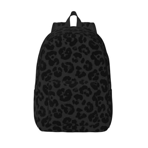 Unisex Lightweight Backpack Outdoor Sports Travel Bags, Anti-Theft Backpack Compatible with Dark Gray Black Leopard Cheetah Print Book Backpack for Laptop Textbook and Bottles