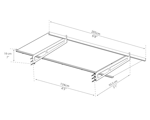 Canopia by Palram Vordach für Haustür Bremen 2050 Pultvordach 205 x 94 cm Grau Sonnenschutz Haustürvordach inkl. Regenrinne