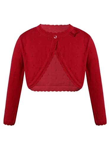 LiiYii Balettkofta flicka klassisk dans bolero skridskoåkning jacka vinter långärmad tröja väst sammet kappa kostym danskväll S röd 5–6 år