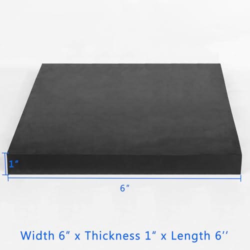 Image of WochiTV Solid Rubber Sheets Strips, 6 inch Wide x 1 inch Thick x 6 inch Long Neoprene Rubber Rolls Perfect for DIY Gasket Material, Sealing, Liner, Shield, Padding, Mat