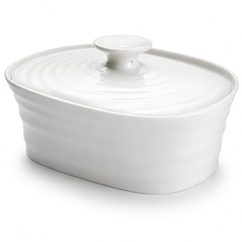 Portmeirion Sophie Conran White Covered Butter Dish Portmeirion Sophie Conran White Covered Butter Dish