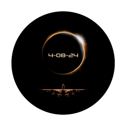 Totality Solar Eclipse America April 8 2024 Astromony USA PopSockets Swappable PopGrip, Black - Image 3