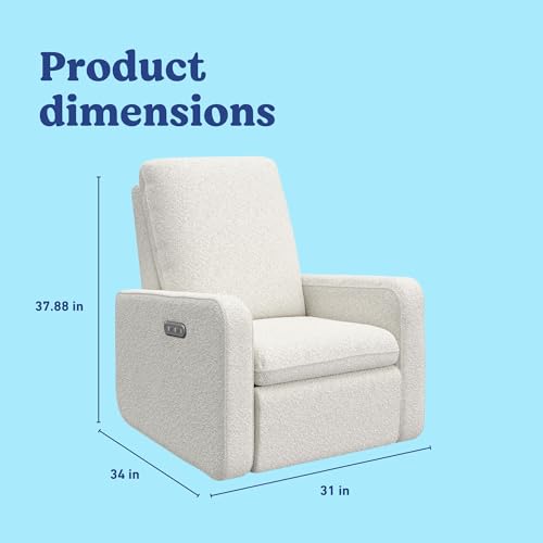 Graco Teddi Power Recliner Swivel Glider (Ivory Boucle) – Electronic Power Recline, USB-A & USB-C Charger, Premium Cushioning & Comfort - Image 4