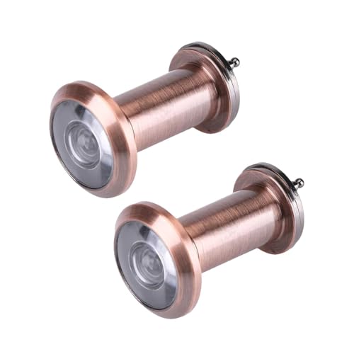 2Pzs Mirilla para puerta, ángulo amplio de 200 grados, 16mm, visor óptico para seguridad del hogar oficina hotel (Oro Rosa)