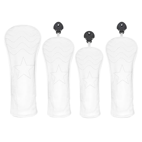 Housse de club de golf imperméable en cuir PU étoilé pour driver et bois