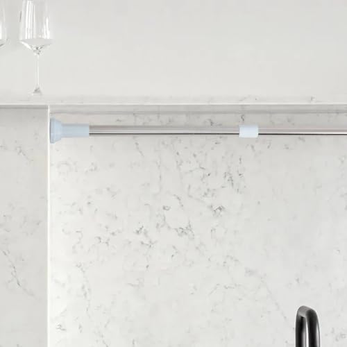 Barre rideau de bain sans perçage et tringle extensible de séchage de linge - 8