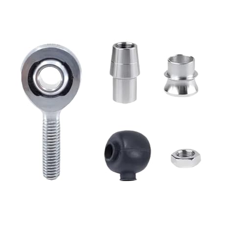 Rod End Bearing 5PCS XMR12 XML12 Metric Heim Joint + Spacer + Rubber Boots + Nut + Weldable Bung A Set of Rod End Bearing for Industrial Machinery(Right Thread)
