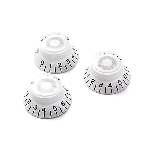 Hemoton Vintage Look Guitar Volume Knobs Acrylic Bass Guitar Control Knobs Black Letters