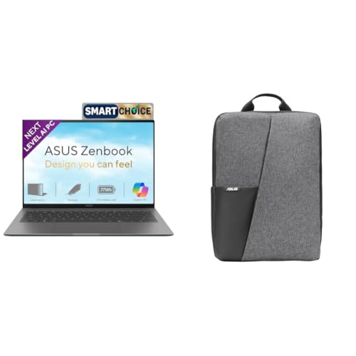 Image of ASUS Zenbook S14 (2026),Smartchoice,Intel Core Ultra 7 355 (Series 3),16GB RAM,512GB SSD,3K OLED,Touchscreen, 14 inch(35.5 cm),Win 11,M365 Basic(1Y),Office 24, Gray,1.2 Kg,Copilot+ PC + laptop bag