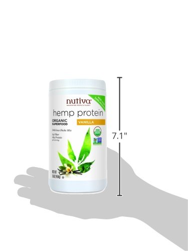 Nutiva Organic Cold-Pressed Hemp Seed Protein Powder, Vanilla, 16 Ounce #TOP7
