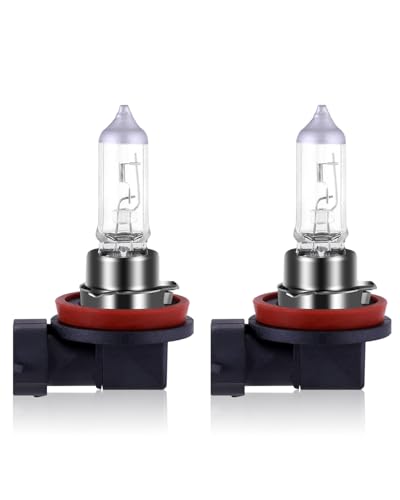 NEWBROWN H11 Headlight Bulb 200% brightness 4300K White 12V/55W H11 Bulb Halogen Long Life Replacement PGJ19-2 (H11, 2 Pack)