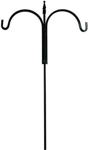 american gardenworks inc sqtdfhn 90 -Inch, Hammered Nickel, Square, Tall, Heavy Duty, Double Shepherd Hook