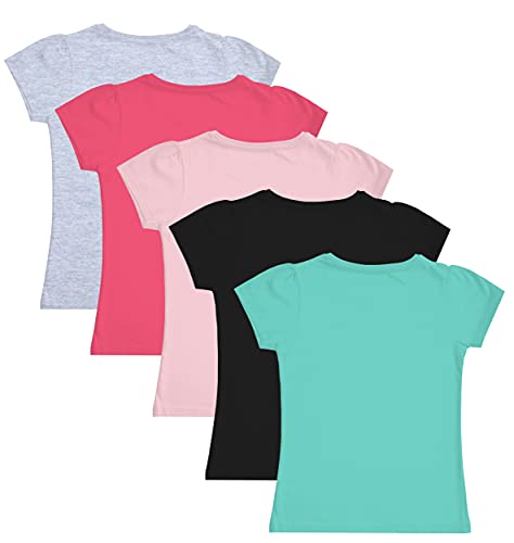 Image of X2O Girls Half sleeeves Cotton Tshirt with Cute Prints and Colorfull (Pink) (Pack of 5)