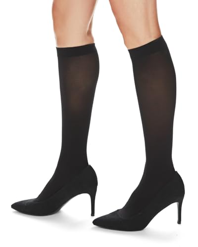 Image of MeMoi Women's Microfiber Opaque 60 Denier Knee Highs