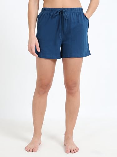 TREDECIM Womens 100% Organic Cotton Super Soft Comfy Pajama Lounge Shorts Elegant Sleepwear Pj Bottoms with pockets Pack of 42