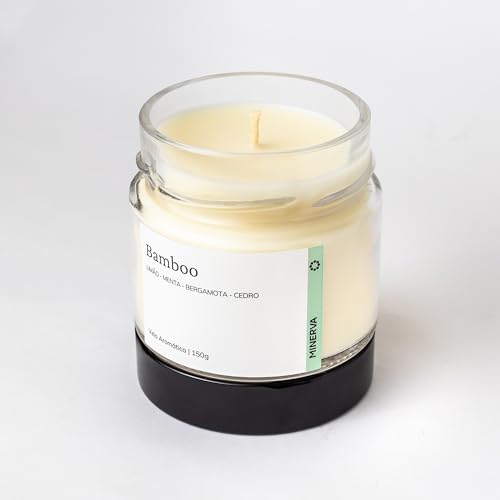 MINERVA - Vela Aromática Aromatizada Perfumada Artesanal (150g, Bamboo)