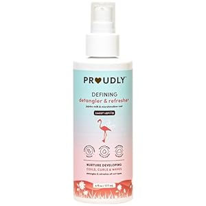 Proudly Defining Detangler & Refresher by Gabrielle Union & Dwyane Wade, Black & Brown Babies Coils, Curls & Waves, Detangling & Conditioning Spray, Sweet Vanilla, 6 oz