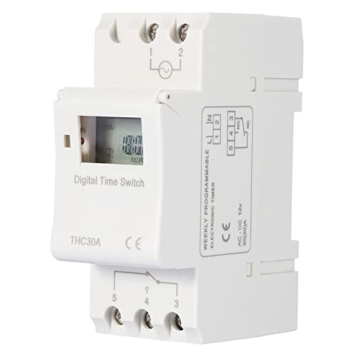 30A Digital Timer Switch, Automatic Street Lamp Control, High Timer with Battery Backup and Anti Interference, Suitable for Neon and Sign Lamp, Broadcast Device, Programmable