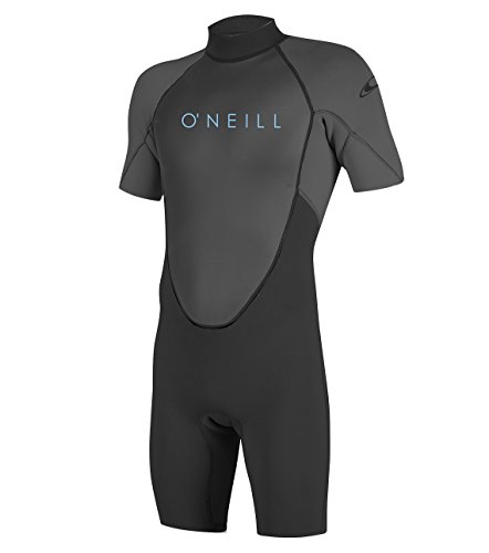 O'Neill Youth Reactor-2 2mm Back Zip Short Sleeve Spring Wetsuit, Black/Graphite, 8