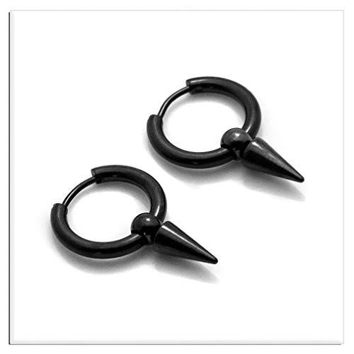 Xusamss Punk Jewelry Stainless Steel Huggie Hinged Earrings Spike Dangle Drop Earrings3