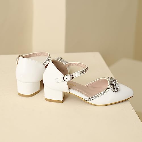 Image of Amoji Girls High Heels Kid Ankle Strap Dress Shoes Wedding Party for Little Kid Big Kid 412