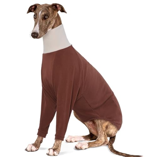 IECOii Greyhound Sweater Whippet Clothes with Long Sleeve Turtleneck Greyhound Jumpsuit Dog Fleece...