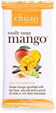 Chuao Chocolatier Totally Tangy Mango Dark Chocolate Mini Bars | Gourmet Chocolate Chile Lime Mango European No Preservatives | For Gift Baskets, Christmas, Valentines Day, Gifts | 100 Pack