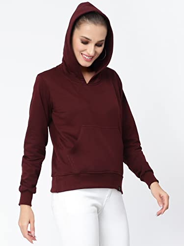 Image of UZARUS Women's Cotton Fleece Stylish Sweatshirt Hoodie