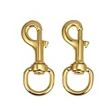 JUMPLAWN 2 Stück Haustier Zugseil Schnalle mit Drehgelenk aus Korrosionsbeständiger Zinklegierung Geschirrzubehör für Hunde und Katzen Golden