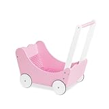 PINOLINO Puppenwagen Jasmin Komplettset, 4-tlg., Rosa & Weiß, Inkl. Bettzeug...
