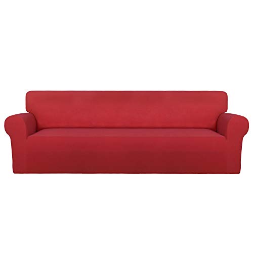 PureFit Stretch Couch Covers for Sofa 4 Seater Slipcovers Red