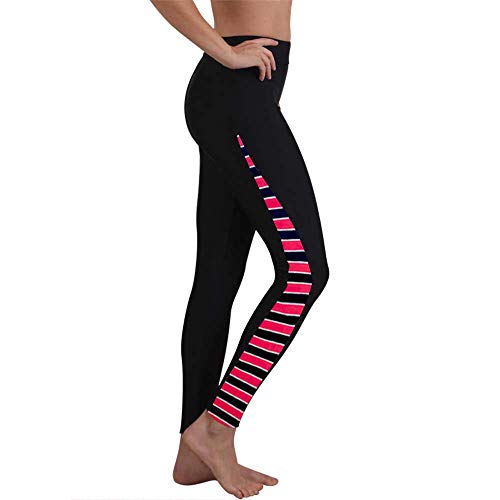 king sun exercise Women's Surfing Leggings Swimming Sport Tights UPF 50+Yoga Pants surfingpants Floating (Medium, Black Red Stripe)