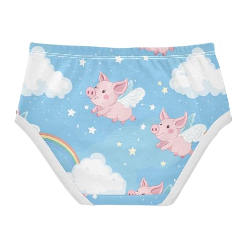 Wusikd Pink Piglets Wings Girls' Underwear Cotton Cute Girls Briefs Soft Toddler Underwear 2T2