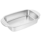 Cabilock Bandeja Rectangular para Asar Pescado y Langostinos Pequeña Acero Inoxidable Duradera para Horno y Cocina de Inducción Práctica y Resistente